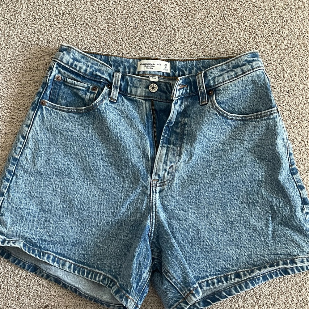 Abercrombie & Fitch High Rise Light Wash Dad Shorts - size 8 CURVE LOVE